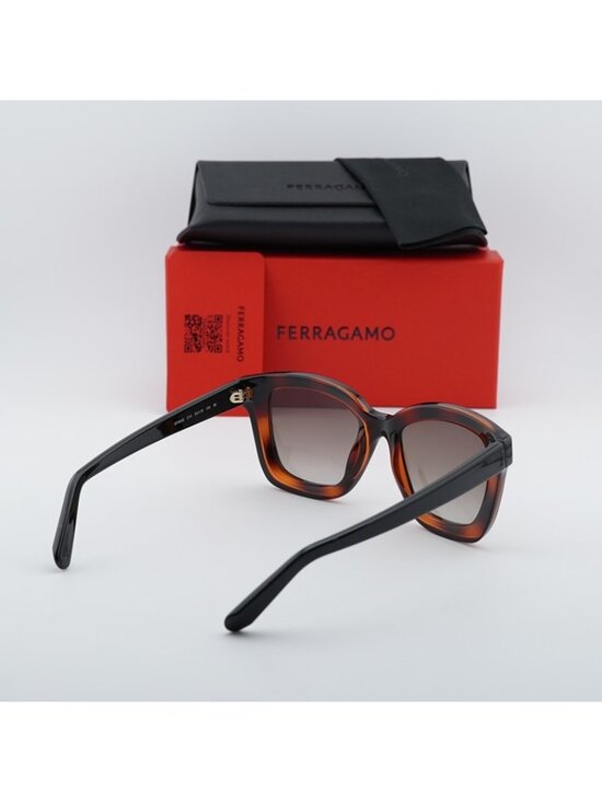 Salvatore Ferragamo SF955S 214 Sunglasses Havana Square Frame, Brown Lenses main image 6